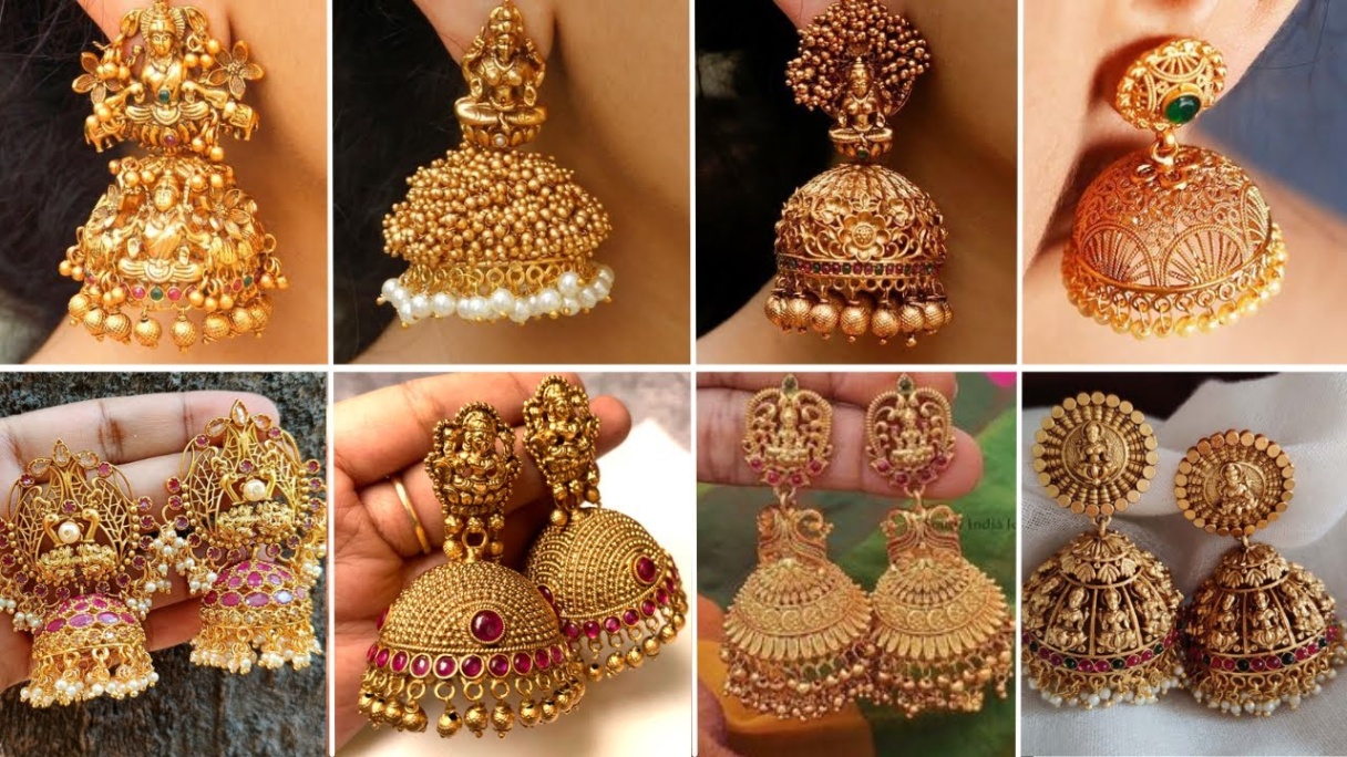 bridal gold jhumka designs Bulan 3 Best Bridal Heavy Gold Jhumka Designs  Gold Jhumka earring Designs    Latest Gold Earring