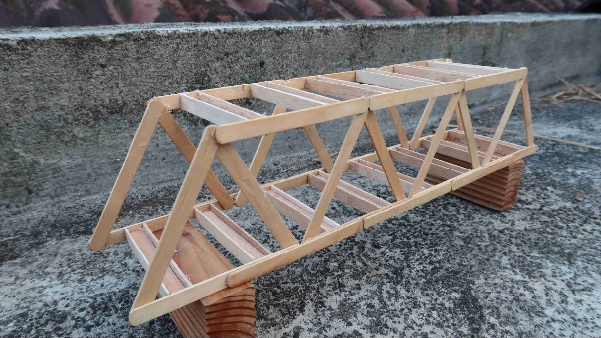 bridge designs using popsicle sticks Bulan 3 How to make a warren truss bridge with popsicle sticks